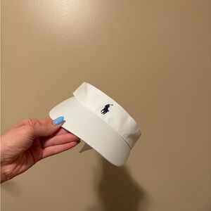 Ralph Lauren Cream Visor with Navy Logo
